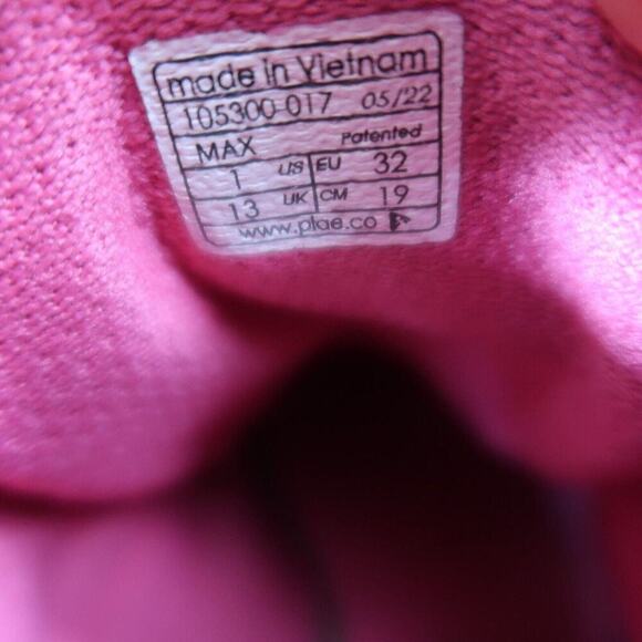 Plae Shoes Kids 1 Sneaker Hi Top Leather Knit Double Strap Active Max Purple - Picture 14 of 14